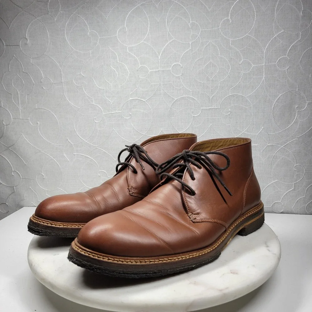 Johnston & Murphy Calder Leather Chukka Boots Mens 10.5 Brown Preppy Casual